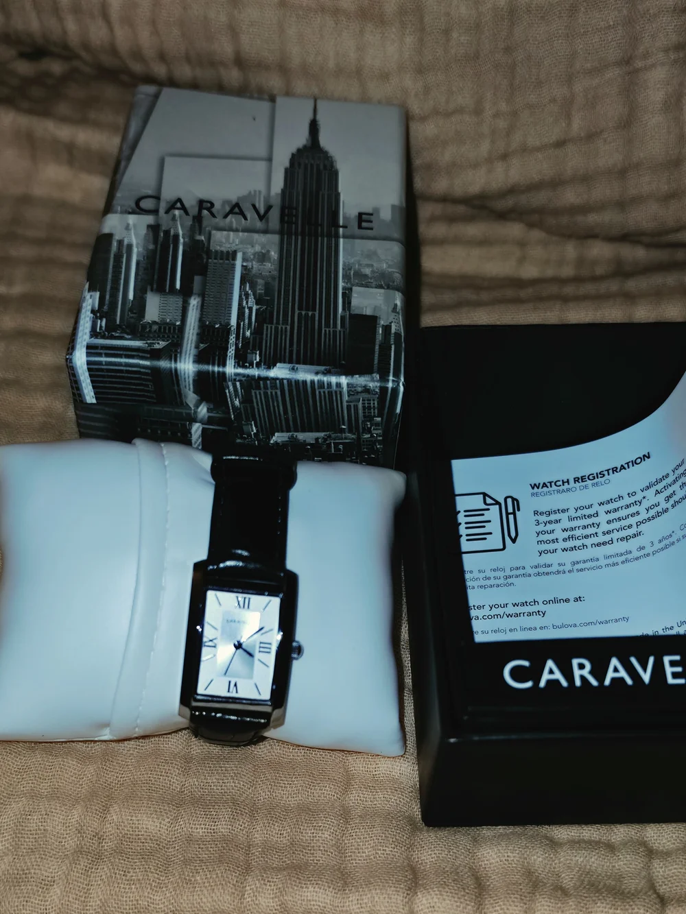 Women's Black Leather Strap Rectangular Dress Watch